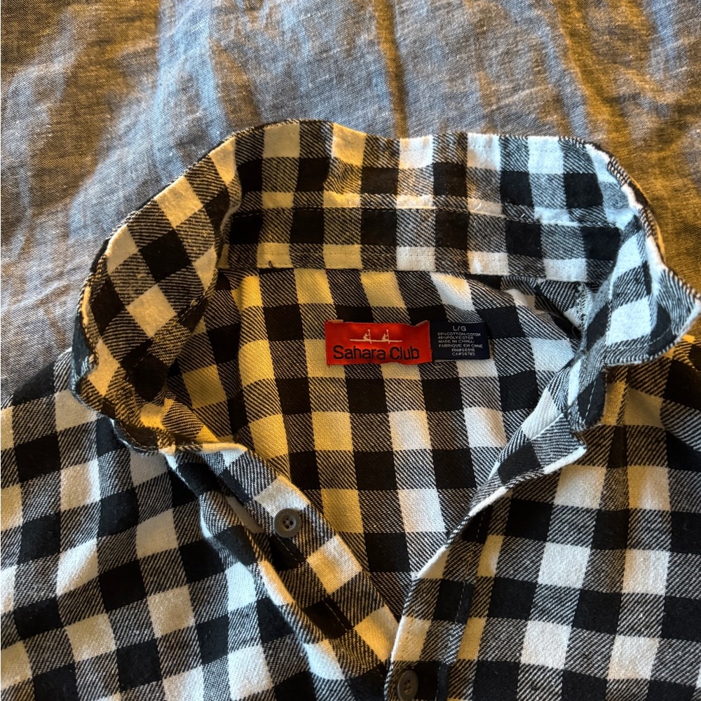 Black and White Checkered Men's Shirt
